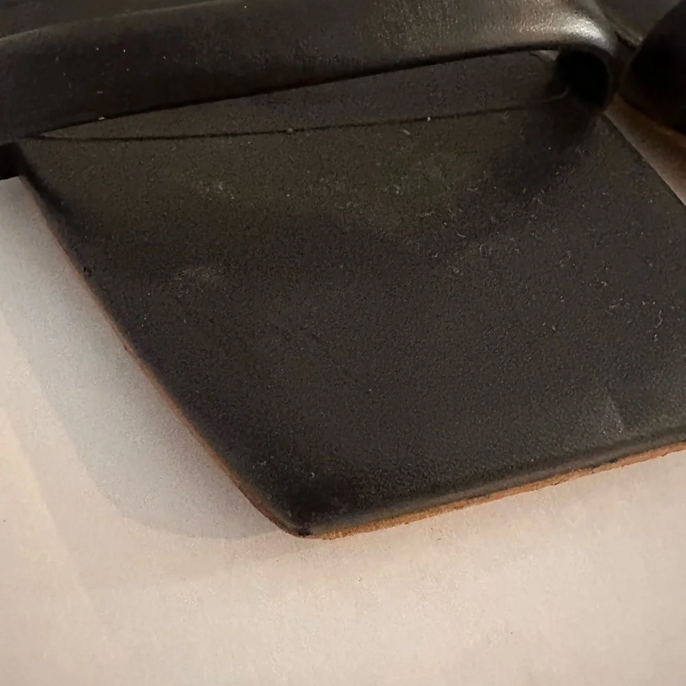 Cult Gaia Black Liz Leather Strappy Slide Women’s Sandals Bamboo Heel Size 39 9 - Picture 7 of 9